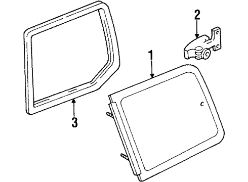 2001 Mercury Villager Weatherstrip - Fixed Glass Diagram for XF5Z-12262A80-AA