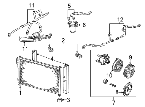 1999 Ford Expedition A/C Condenser, Compressor & Lines Diagram