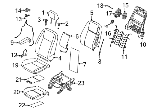 2022 Ford Transit Connect COVER ASY - FRONT SEAT CUSHION Diagram for KT1Z-1762901-AK