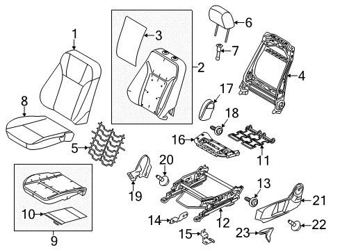 2018 Ford Fiesta Head Rest Assembly Diagram for D2BZ-54611A08-FF