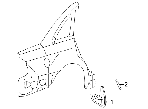 2007 Mercury Montego Kit - Mudflap Diagram for 6G1Z-16A550-AA