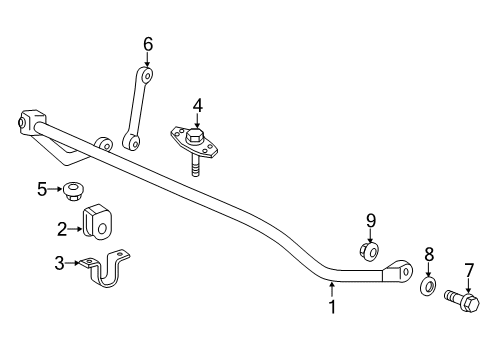 2021 Ford F-350 Super Duty Stabilizer Bar & Components - Front Diagram 2 - Thumbnail