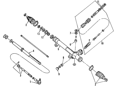 2004 Mercury Sable P/S Pump & Hoses, Steering Gear & Linkage Diagram