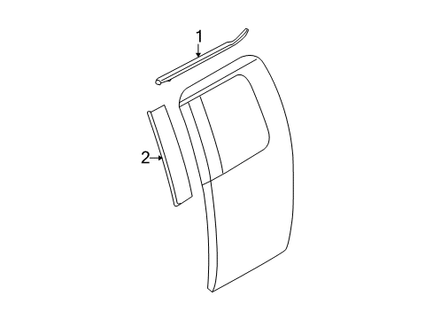 2012 Ford F-150 Exterior Trim - Rear Door Diagram