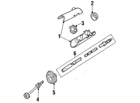 1987 Lincoln Mark VII Steering Column Housing & Components, Shaft & Internal Components, Shroud, Switches & Levers Diagram