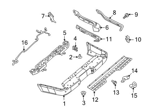 2007 Ford Explorer Sport Trac Bracket - Bumper Mounting Diagram for 7A2Z-17D942-B