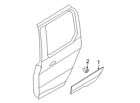 2016 Ford Transit Connect Exterior Trim - Side Loading Door Diagram