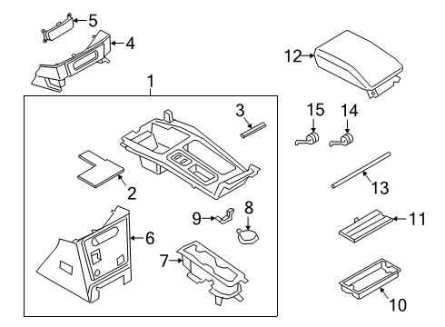 2020 Ford Police Interceptor Utility Front Console, Rear Console Diagram 2 - Thumbnail