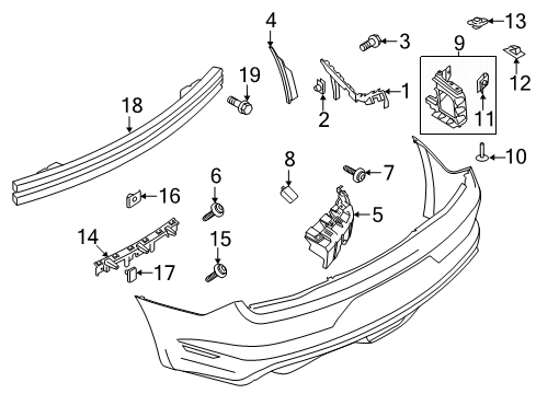 2023 Ford Mustang Bumper & Components - Rear Diagram