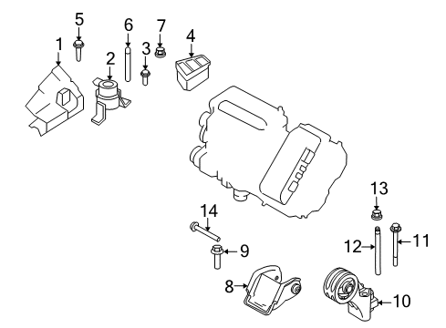 2010 Mercury Mariner Engine & Trans Mounting Diagram