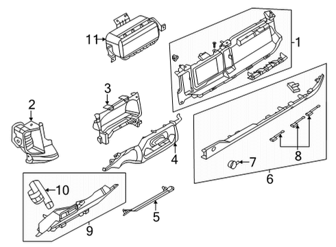 2022 Ford Bronco Instrument Panel Components Diagram