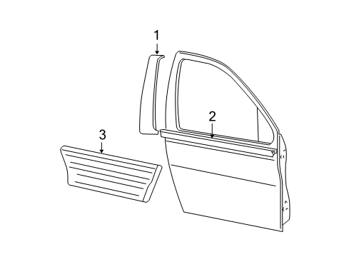 2003 Ford Expedition Exterior Trim - Front Door Diagram