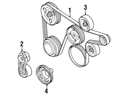 1999 Mercury Cougar Belts & Pulleys, Cooling Diagram 2 - Thumbnail