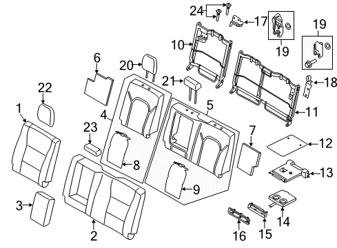 2019 Ford F-150 COVER ASY - REAR SEAT BACK Diagram for KL3Z-1666601-BD