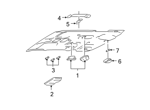 2003 Ford Expedition Lamp Assembly - Interior Diagram for 2L1Z-13A701-AAB