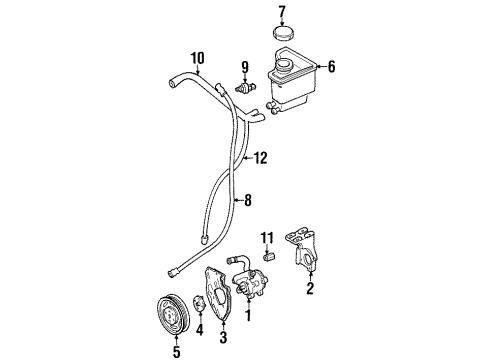 1998 Mercury Mystique P/S Pump & Hoses, Steering Gear & Linkage Diagram 3 - Thumbnail