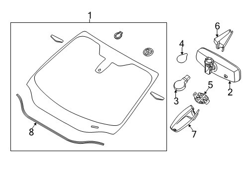 2018 Ford C-Max Windshield Glass Diagram for GM5Z-5803100-A