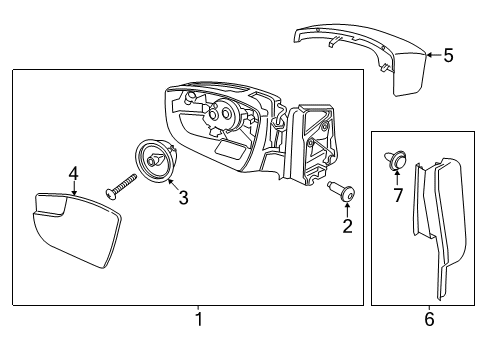 2017 Ford Escape Outside Mirrors Diagram 3 - Thumbnail