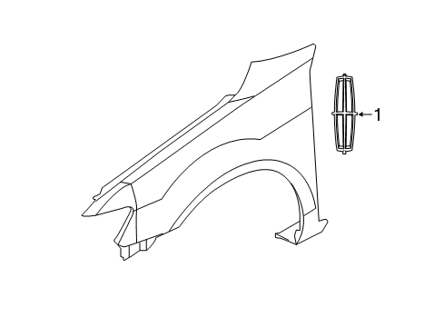 2012 Lincoln MKZ Emblem Diagram for 9H6Z-16098-B