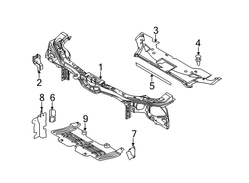 2010 Ford Mustang Radiator Support Diagram