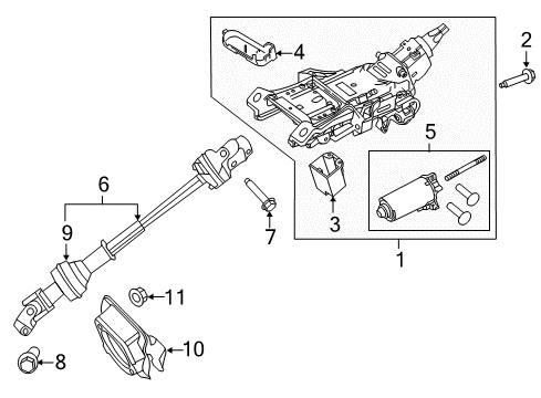 2019 Ford Explorer Steering Column & Wheel, Steering Gear & Linkage Diagram 3 - Thumbnail