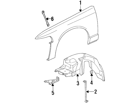 1996 Ford Crown Victoria Fender & Components Diagram