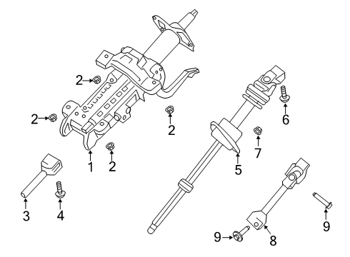 2019 Ford Ranger Steering Column & Wheel, Steering Gear & Linkage Diagram 2 - Thumbnail