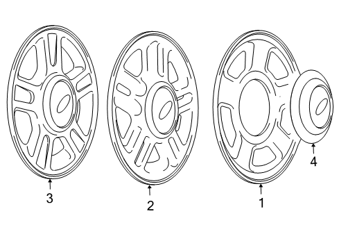 2003 Ford Expedition Wheels, Covers & Trim Diagram