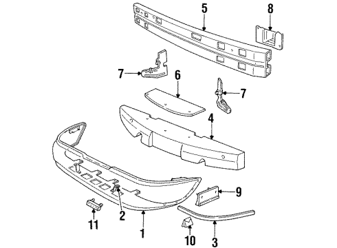 1995 Lincoln Continental Deflector Diagram for F5OY19E670A