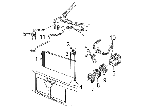 2005 Ford F-150 A/C Condenser, Compressor & Lines Diagram