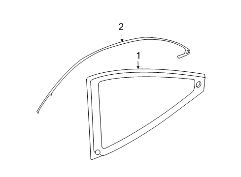 2005 Mercury Montego Quarter Panel - Glass & Hardware Diagram