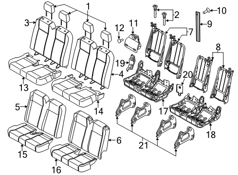 2019 Ford Transit-250 Rear Seat Components Diagram