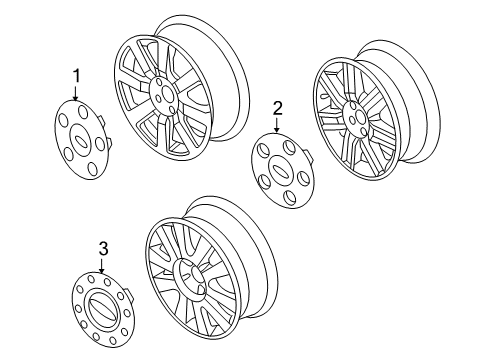 2008 Ford Taurus X Wheel Cover Diagram for 8G1Z-1130-C