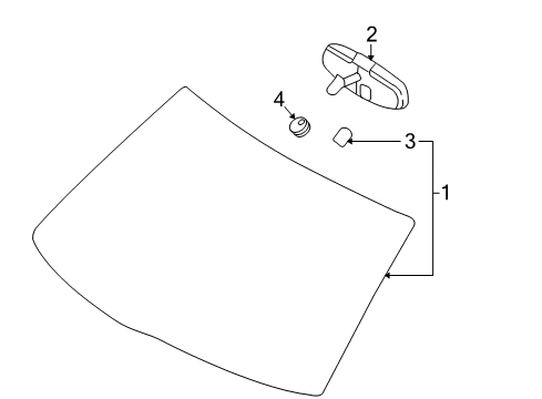 2011 Lincoln MKS Windshield Glass Diagram