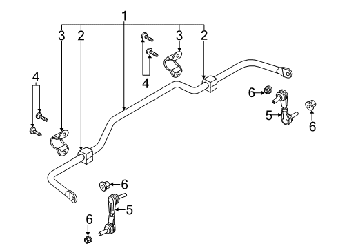 2021 Ford Escape Stabilizer Bar & Components - Rear Diagram