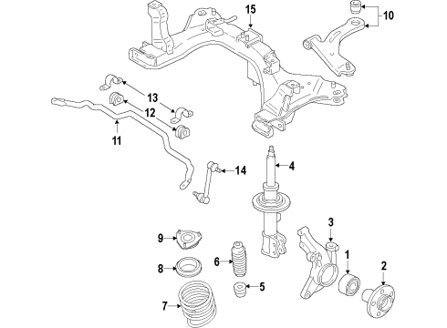 2011 Ford Fiesta Shock Absorber Assembly - Front Diagram for BE8Z-18124-A