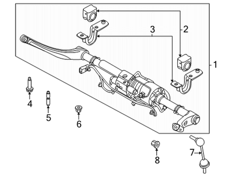 2022 Ford Bronco Stabilizer Bar & Components - Front Diagram