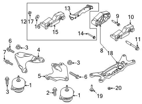 2020 Ford Mustang Engine & Trans Mounting Diagram 3 - Thumbnail