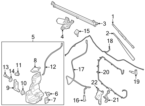 2018 Ford F-150 Wiper & Washer Components Diagram