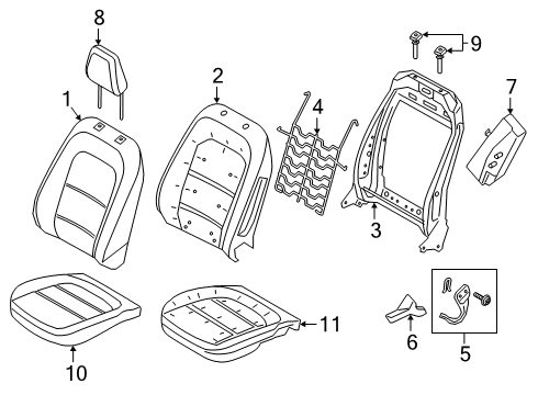 2022 Ford Escape LEVER - SEAT ADJUSTER Diagram for LJ6Z-5862649-A