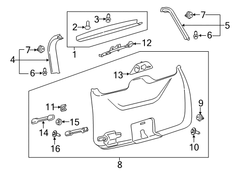 2022 Lincoln Navigator TRIM - TAILGATE Diagram for ML7Z-7842906-BH