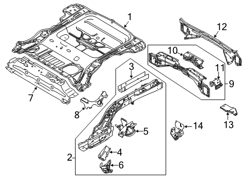 2007 Ford Escape Rear Body - Floor & Rails Diagram 2 - Thumbnail