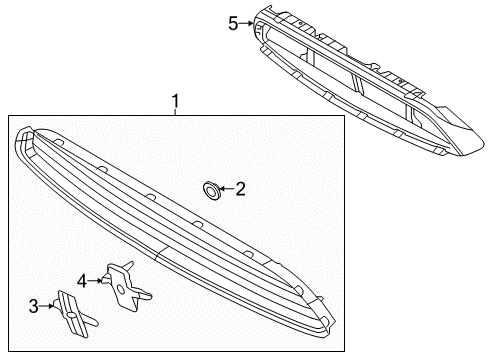 2014 Ford Mustang Grille & Components Diagram 2 - Thumbnail