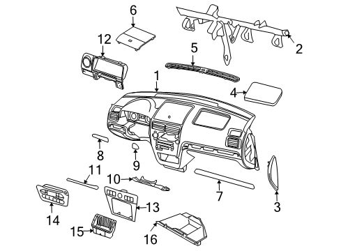 2009 Lincoln MKZ Cover Assembly Diagram for 7H6Z-5404459-AE