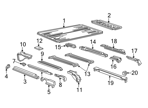 1998 Ford E-250 Econoline Member - Rear Floor Diagram for F2UZ-15102A24-A