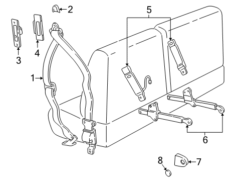 2001 Ford Explorer Sport Trac Seat Belt Assembly Diagram for 1L2Z-7861202-CAA