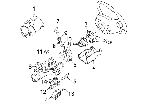 1998 Ford Explorer Steering Column & Shroud, Switches & Levers Diagram 1 - Thumbnail