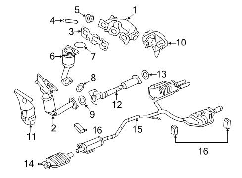 2010 Mercury Milan Exhaust Components, Exhaust Manifold Diagram 3 - Thumbnail