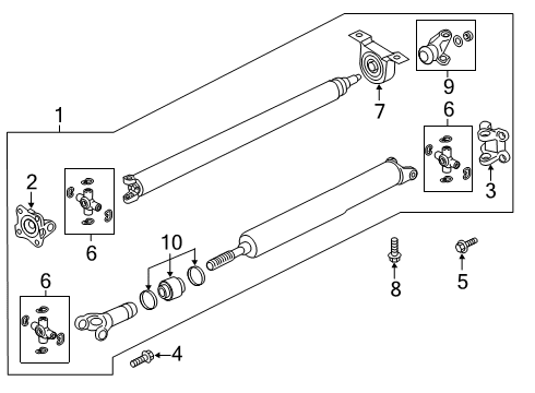 2023 Ford Ranger Drive Shaft - Rear Diagram