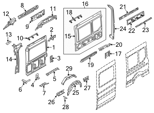 2019 Ford Transit-250 Inner Structure - Side Panel Diagram